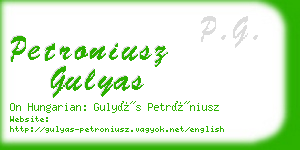 petroniusz gulyas business card